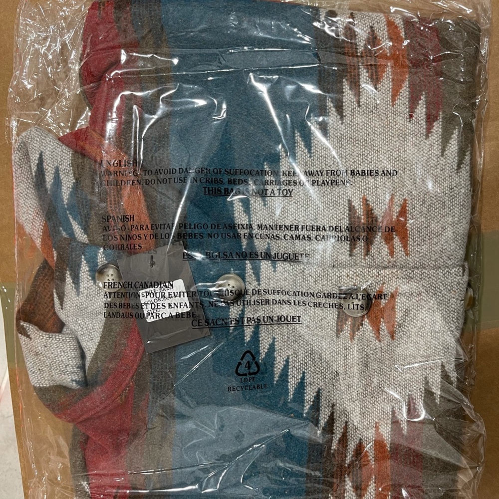 New Tribal Aztec Print Flannel Shacket Coat Jacket Native Western Brand New - Picture 6 of 6